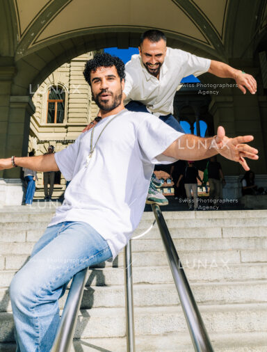 Ahmed Ajil und Kambez Nuri, Hosts Podcast Keshmesh